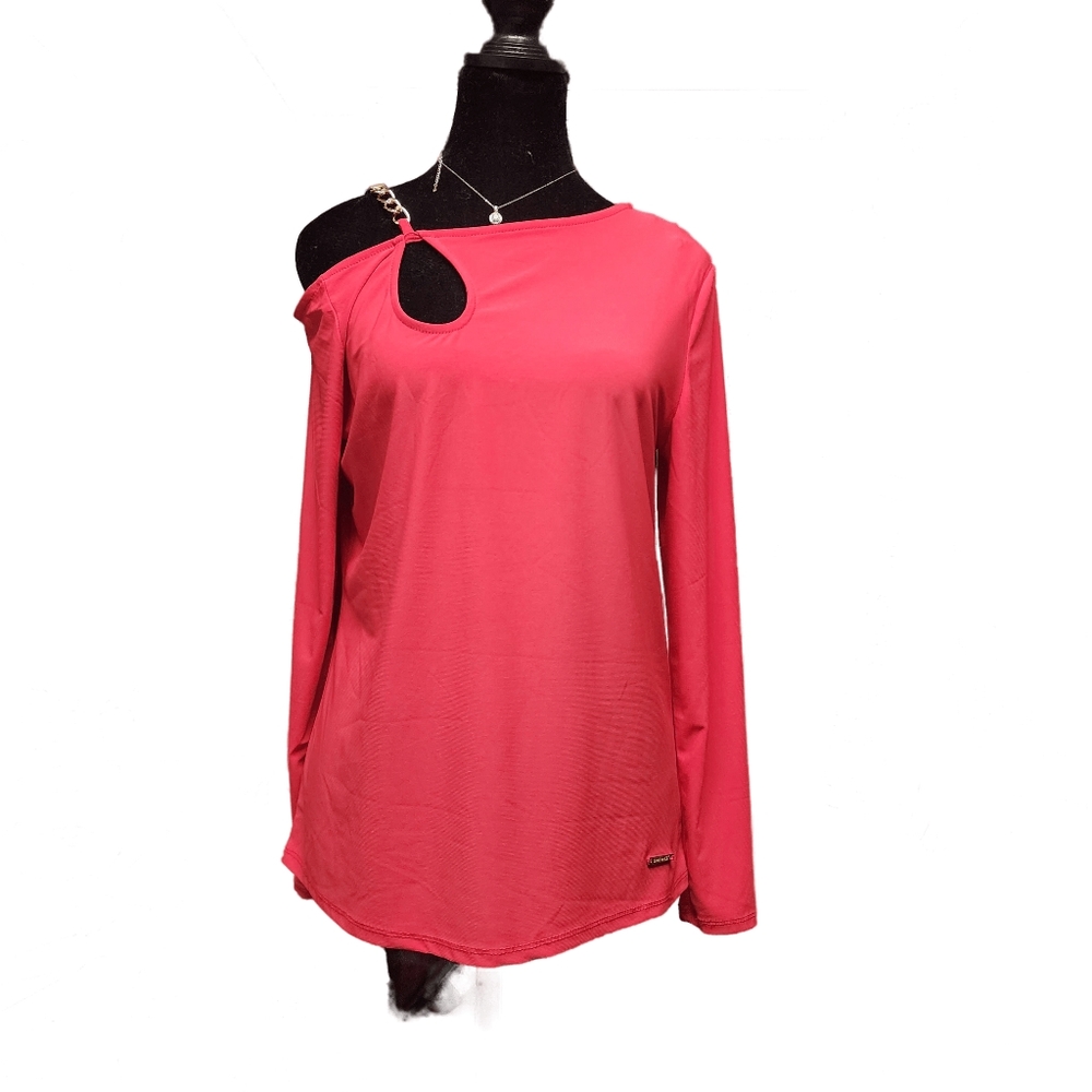 NWT Nine West Womans Small Shoulder Chain Detail Long Sleeve Top